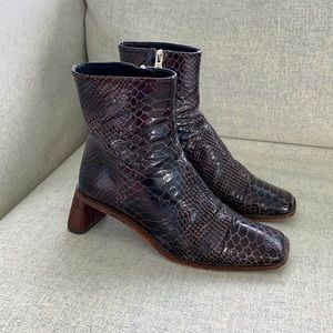 Black Snake Leather Boots | L’intervalle